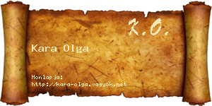 Kara Olga névjegykártya
