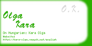 olga kara business card